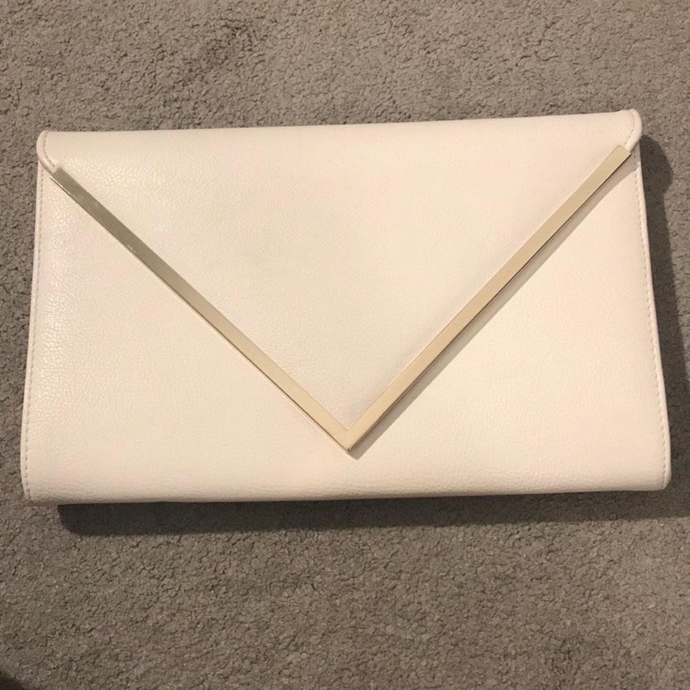 White Leather clutch